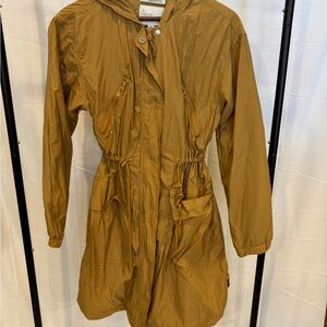 a new day Mustard Hooded Drawstring Trench Coat